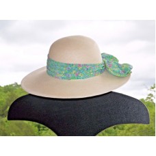 CAPPELLI WIDE BRIM STRAW HAT WITH FLORAL BAND AND BOW MADE IN FLORIDA  eb-68692489